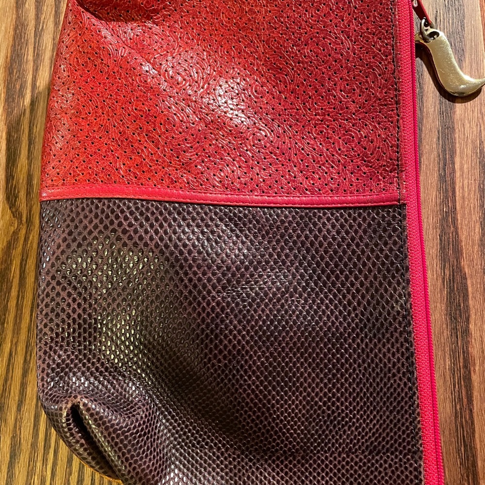 Vintage SHARIF Handbag Make-up Bag Reptile Snakeskin Fine Leather